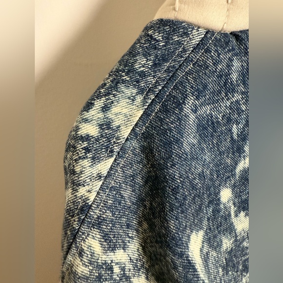 Custom Kimono Style Acid Wash Bleached Jean Denim Jacket - Picture 9 of 12